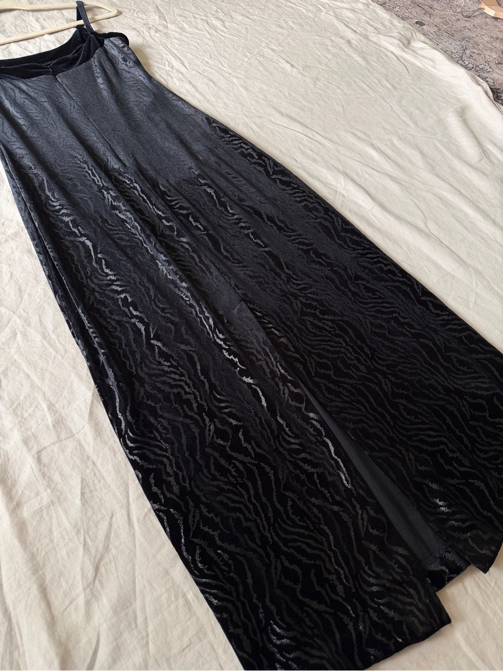 Vintage Joseph Ribkoff Black Velvet Slip Maxi Dress small - Picture 14 of 17